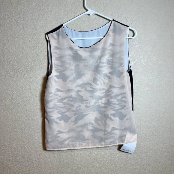 Loyd/Ford Tops - Loyd/Ford Reversible Camo Tank Top Womens Size 4 Black Pink‎ Silk Sleeveless NEW